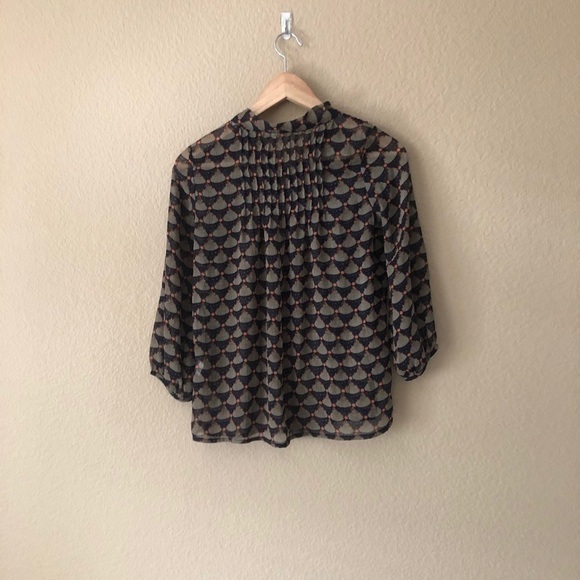 Collective concepts printed floral neck tie top - Picture 4 of 4